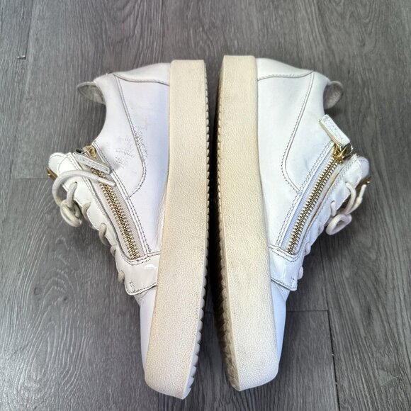 Giuseppe Zanotti FRANKIE Men\'s White Leather Double Zip Low Top Sneakers US 10 main image 10